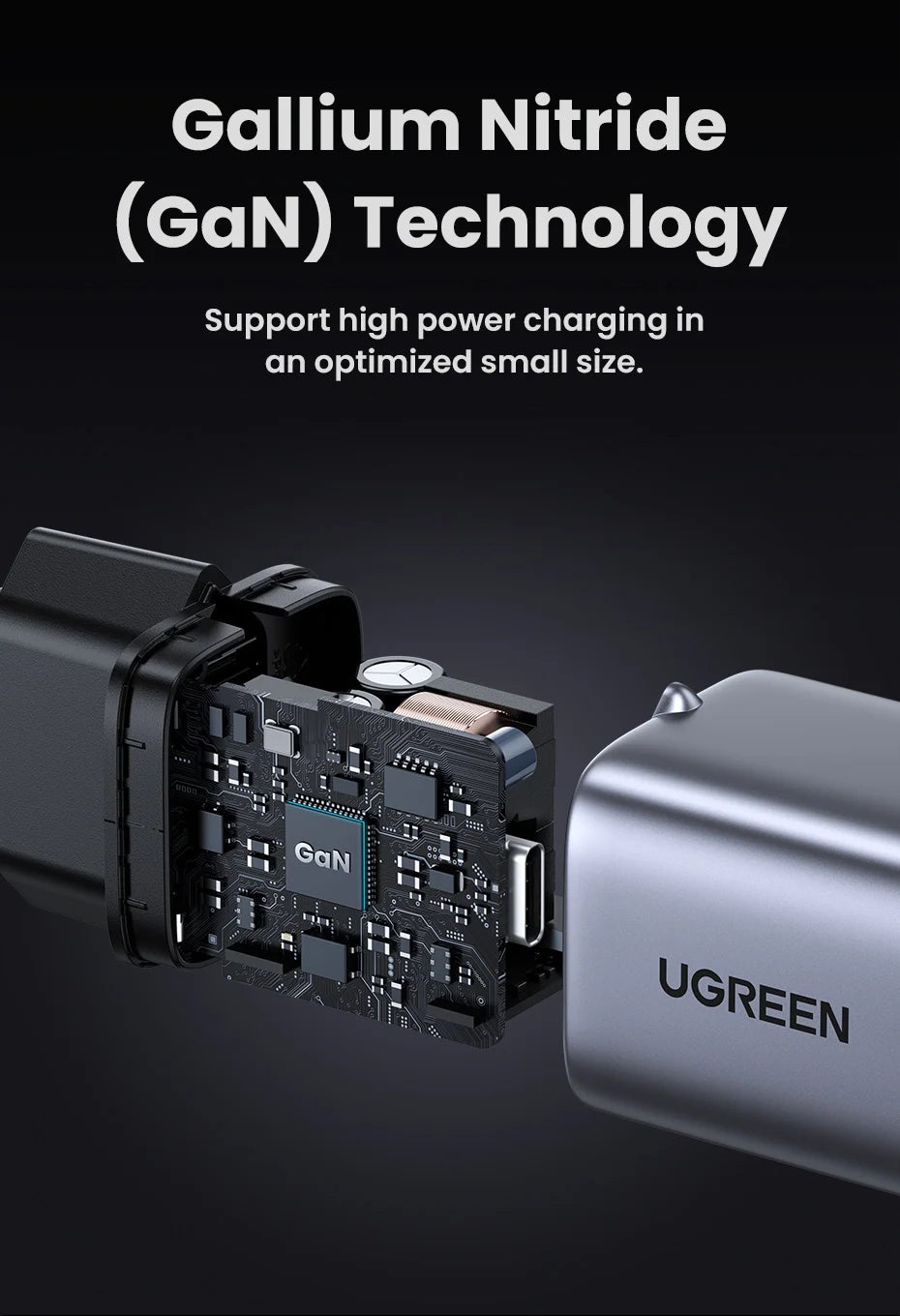 UGREEN GaN 30W Fast Charger for iPhone 15 14 13  PD3.0 Charger for iPad Pro samsung Xiaomi Type C Mobile Phone Charger