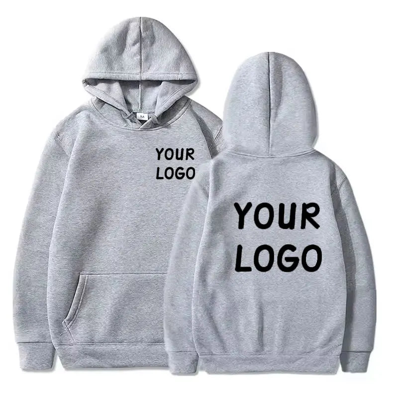 DIY Custom Your Brand LOGO  Men Women Casual Hoodie  Top Solid Color Pullover Street Personality Sweatshirt Custom Gifts