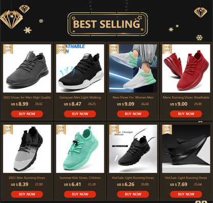 Men's Running Shoes Breathable Antiskid Wear-Resistant Casual Sneakers