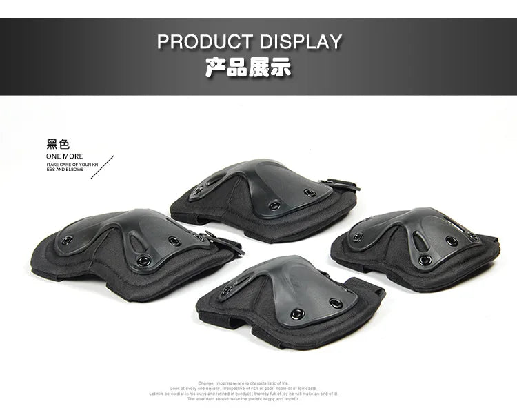 Outdoor Tactical Protective Gear 4pcs Knee Pads Elbow Pads For Cycling Mountaineering Hiking Outdoor Sports Protection