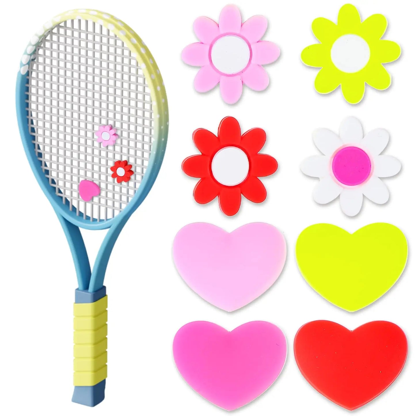 Tennis Racket Vibration Dampener Heart Tennis Shock Absorber for Racket Flower  Tennis Racquet String Silicone Dampener Tool