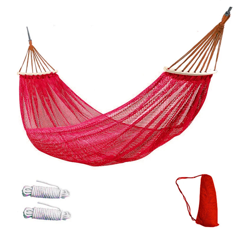 The Hammock Outdoor Ice Wire Mesh Hole Swing and Curved Rod Are Stable Sturdy and Have Good Load-bearing Capacity