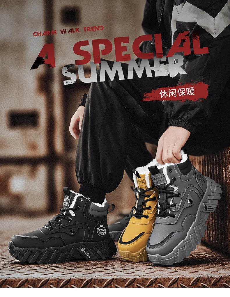 Leather High-Top Outdoor Boots For Men Ankle Hiking