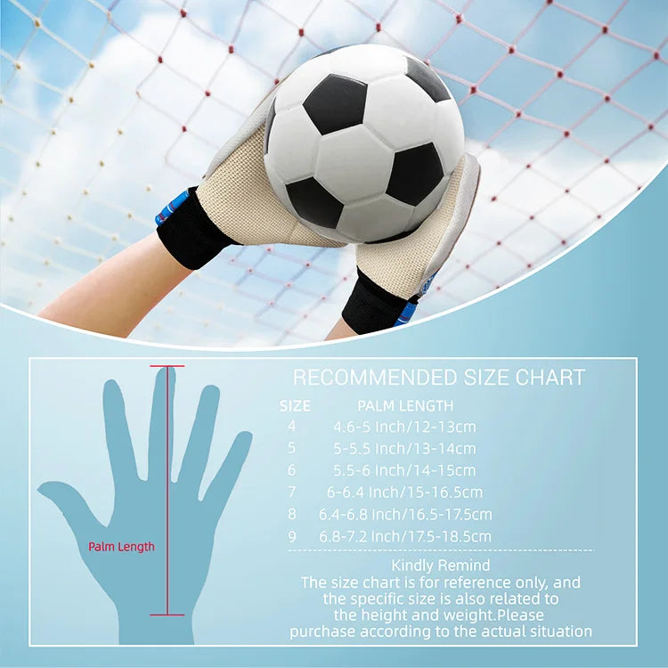 WVVOU Goalkeeper Gloves Children and Teenagers, Football Goalkeeper Gloves, Football Gloves, Double Protection, Portability