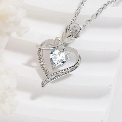 Heart Shaped Pendant Necklace, Hollow Design, Zinc Alloy Jewelry