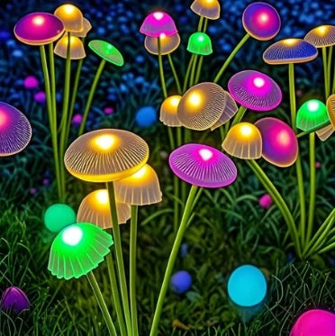 Solar Garden LED Mushroom Lights – Dual Mode, Waterproof Patio & Yard Pathway Decor