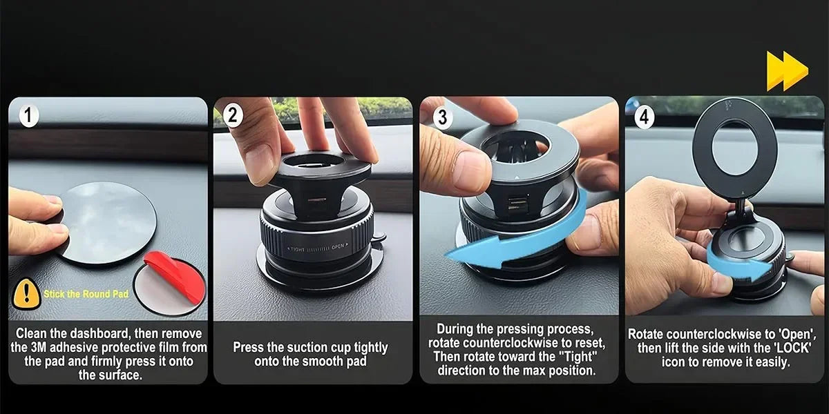 2026Upgraded Adjustable&Foldable Magnetic Car mobile Phone Holder Hollow out design 360° Rotatable  Zinc Alloy and ABS material