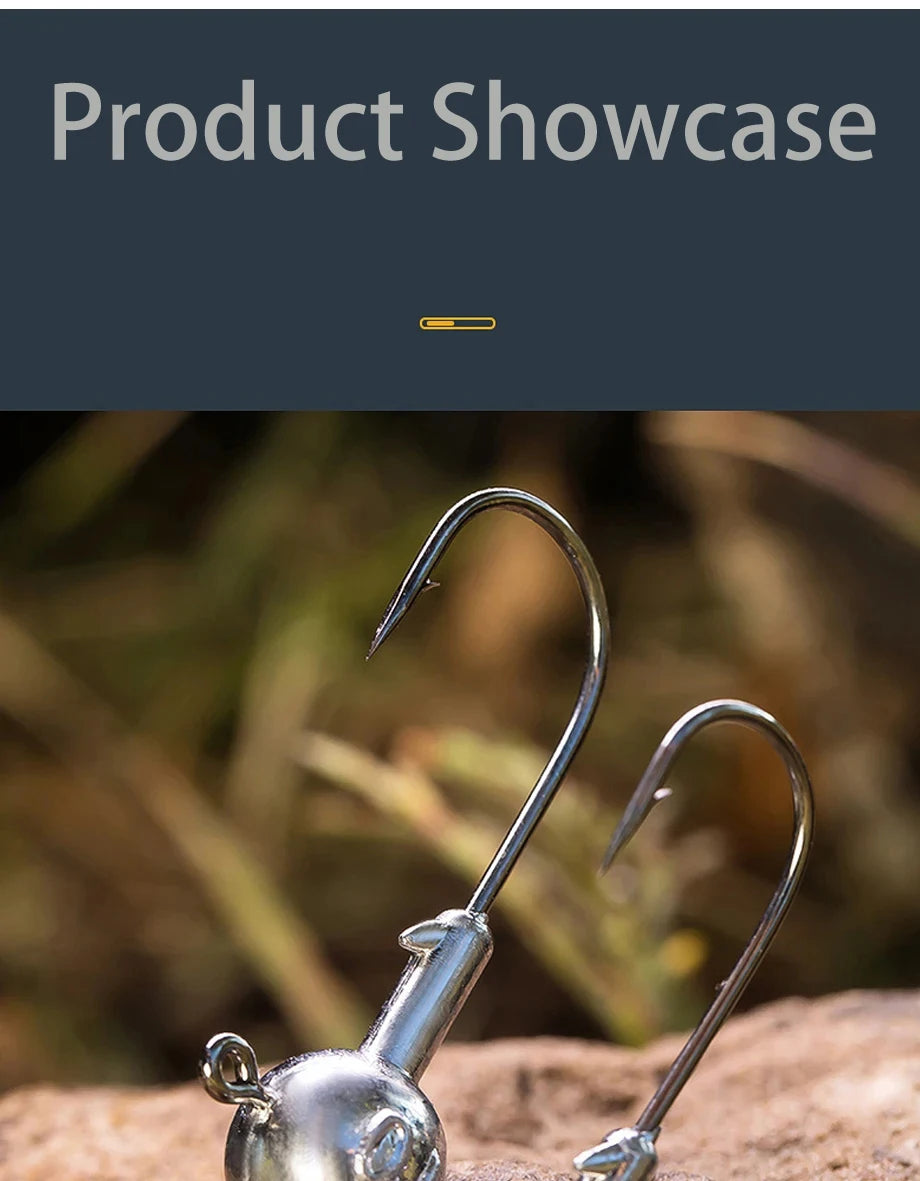 JYJ 1g 2g 3g 4g 5g 10g 20g 22g 25g 28g crank Jig head hook fishing hook head Jig lure hard bait soft worm jig hook for fishing