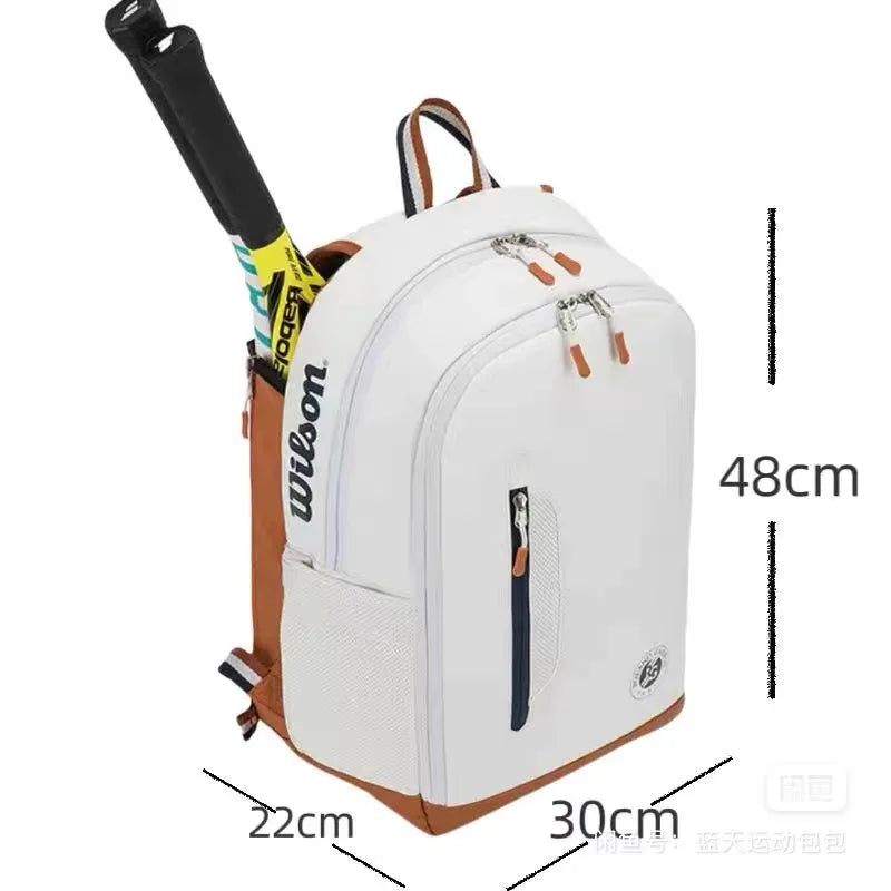 Wilson Tennis Bag Holds 2 Tennis Rackets Backpack French Open Shoulder Bag Court Racket Bag Men Women Padel Sports Backpack