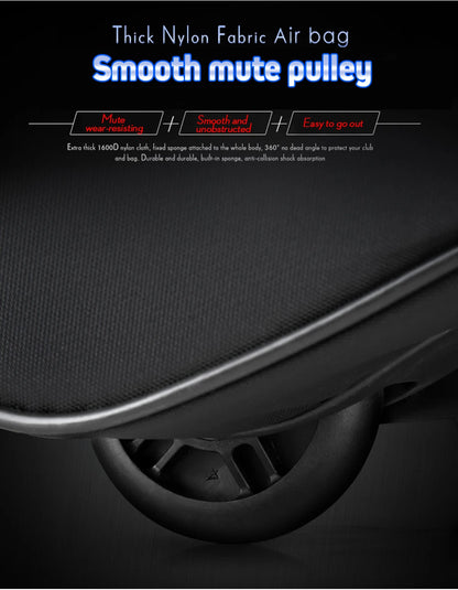 Golf Aviation Bag Nylon With Silent Wheel Large Capacity Foldable Travel Bag