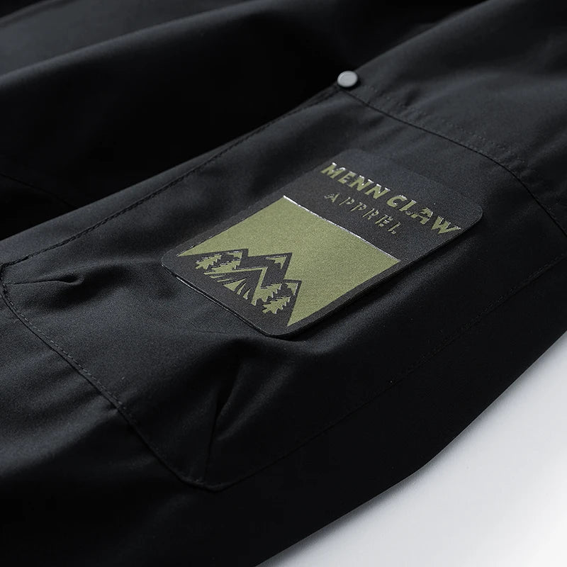 Waterproof Jacket Men Outdoor Softshell Zip Up Hooded Jacket Windbreaker Hiking Camping Coats Lightweight Spring Autumn Coats