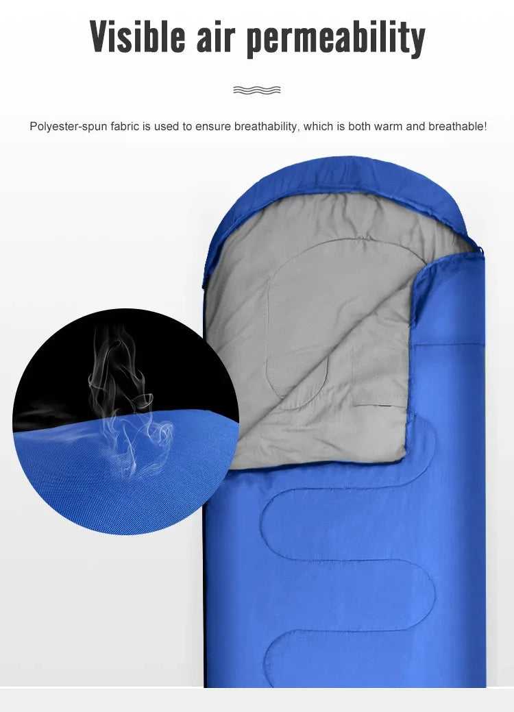 PACOONE Camping Sleeping Bag Lightweight 4 Season Warm Envelope Backpacking Outdoor Cotton Winter Sleeping Bag