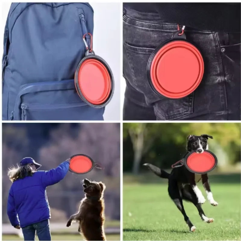 Durable TPR Portable Pet Food Bowl for Cats And Dogs Silicone Collapsible Travel Outdoor Water Food Bowl for Pets