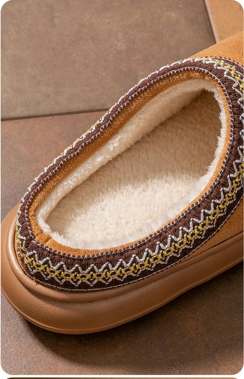 Men's Plush Slippers Indoor House Shoes With EVA Sole And Flannel Lining