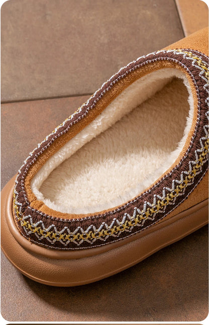 Men's Plush Slippers Indoor House Shoes With EVA Sole And Flannel Lining