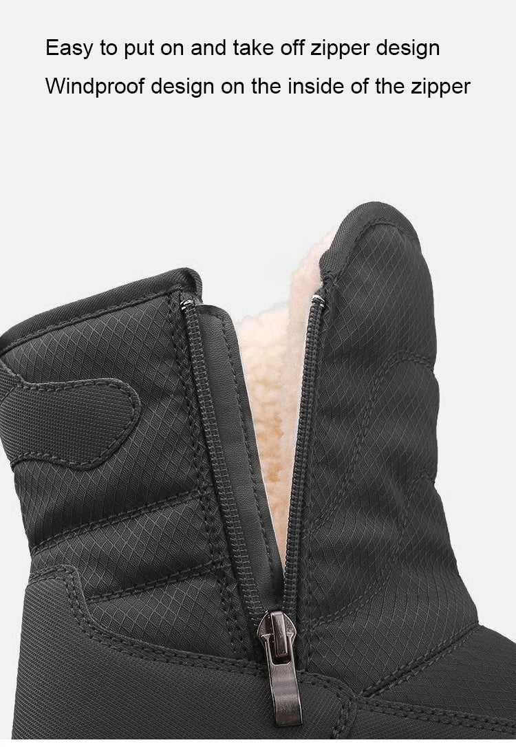 Winter New Thick Short Tube Cotton Boots Anti Slip Casual Men Snow Boots Plush Outdoor Hiking Shoes