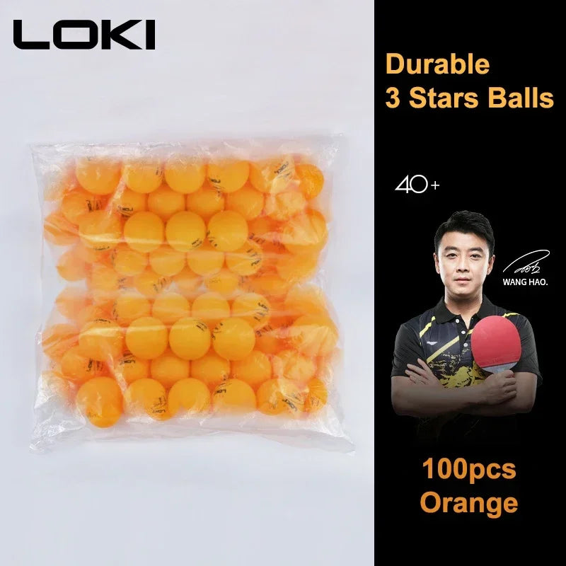 50/100PCS LOKI Table Tennis Balls 3 Star 40+ New ABS Plastic Material Ping Pong Balls with Seam Club Training Ping Pong Balls