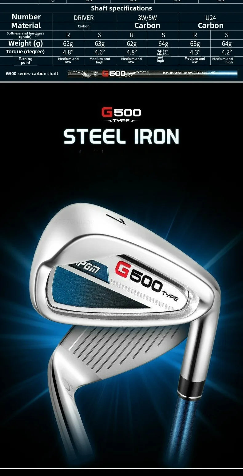 PGM Titanium Alloy No.1 Wood Iron Rod Putter Set Low center of gravity Golf Club Complete Set for Men Beginners MTG075