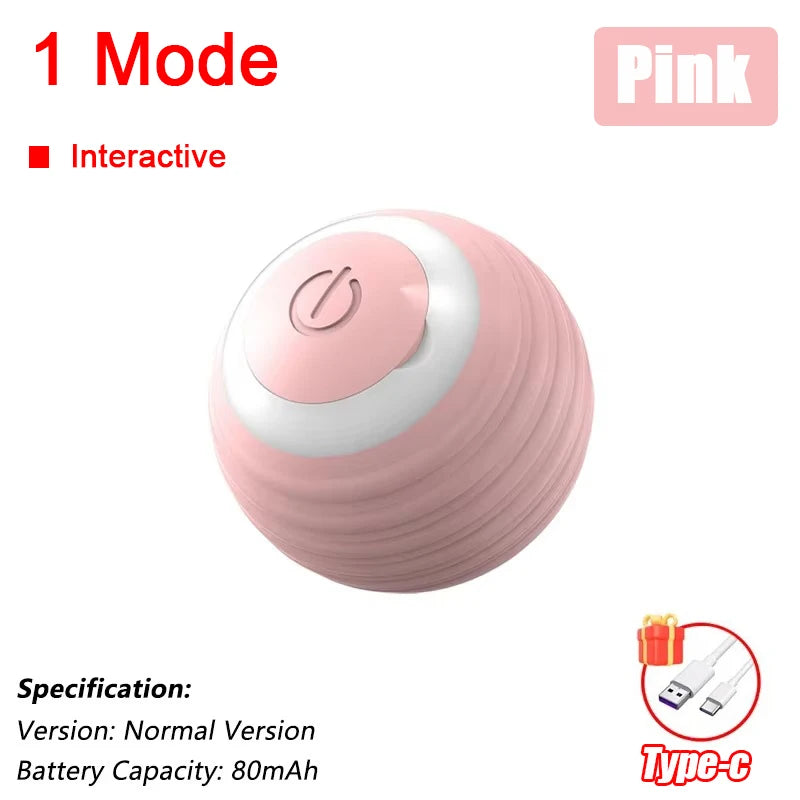 Interactive Smart Rolling Ball Toy for Cats & Dogs, Rechargeable Automatic Pet Play Toy