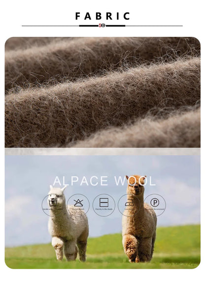 Alpaca Knit Pullover Sweater For Women, Loose Fit, Camel, Beige