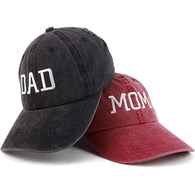DAD MOM Embroidery Pure Cotton Men's Baseball Cap For Man  Womne's Fashion Sport Golf Caps Sun Hat Dropshipping