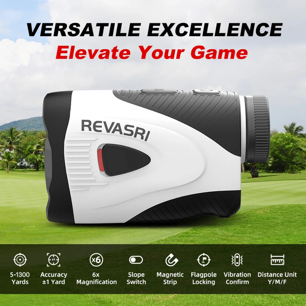 REVASRI Mini 1300 Yards Golf Rangefinder with Flag Locking Vibration Function 6x Magnification USB-C Charge for Ladies Golfers