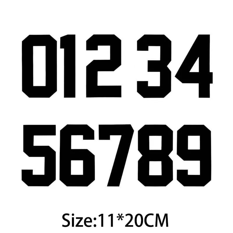 20*11CM/ Big Number Letter Patches Clothes Sticker,0~9 White,Black Digital Number Jersey Badges Heat Transfer Iron on Patches