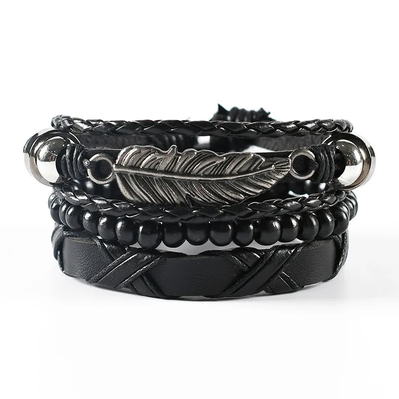 4-Piece Braided Wristband Set
