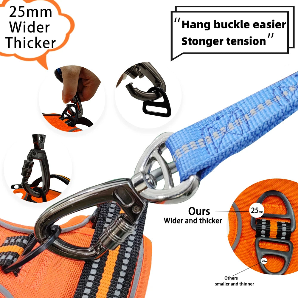 No Pull Dog Harness Front Clip Heavy Duty Reflective Easy Control Handle for Large Dog Walking