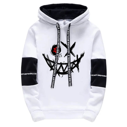 Men's Hooded Sweatshirt and Sweatpants Tracksuit Set Polyester Knit