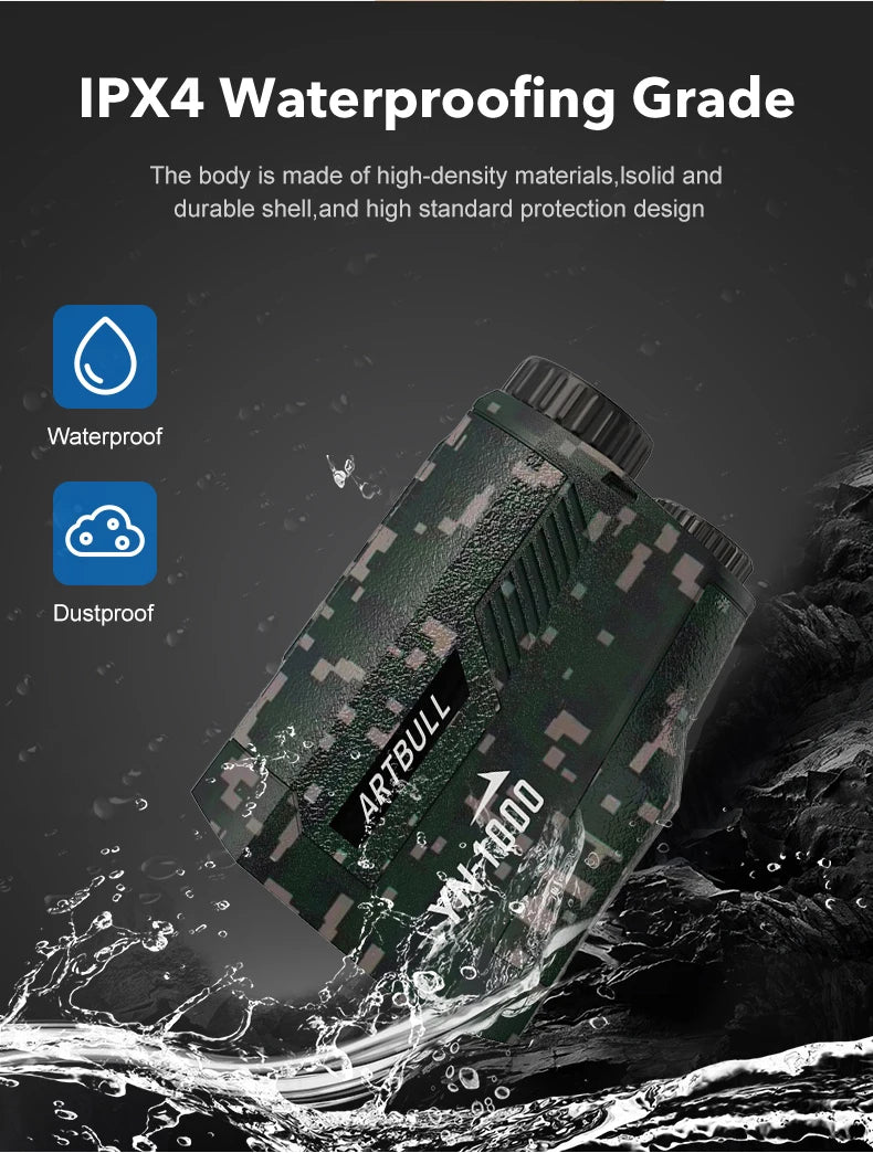 ARTBULL 1000m 650mLaser Rangefinder Golf Hunting Telescope with Slope Flag-Lock slope pin Outdoor Laser Distance meter