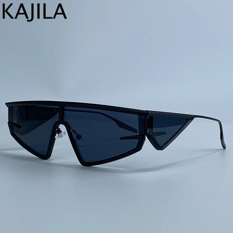 Y2K Punk Shield Sunglasses Square Frame UV400 Protection