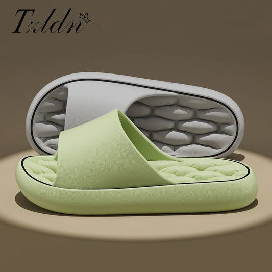 TZLDN Summer Women Home Slippers Beach Flat Fold Sandals Soft Comfortable Non-Slip Slides Indoor Outdoor Men Bathroom Flip Flops