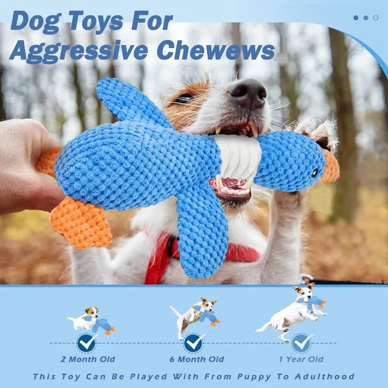 Indestructible Cat & Dog Plush Toy – Chew & Squeak Interactive Toy for Aggressive Chewers