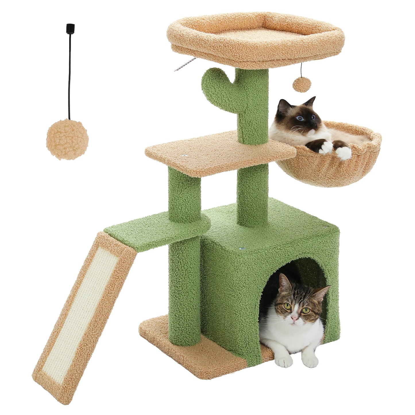Indoor Cat Tree & Tower with Scratching Posts and Hammock – 2 Styles