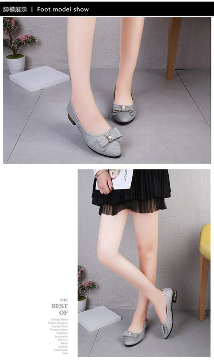 Women Bowknot Flat Shoes Slip-On Casual PU Insole Lined