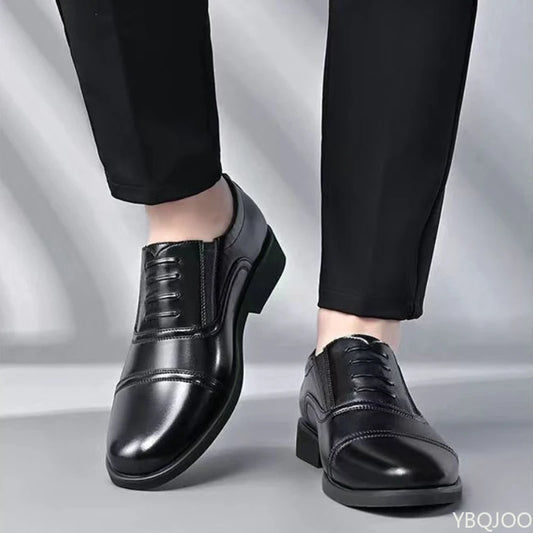 Men's Low Cut Round Toe PU Dress Shoes For Office And Weddings