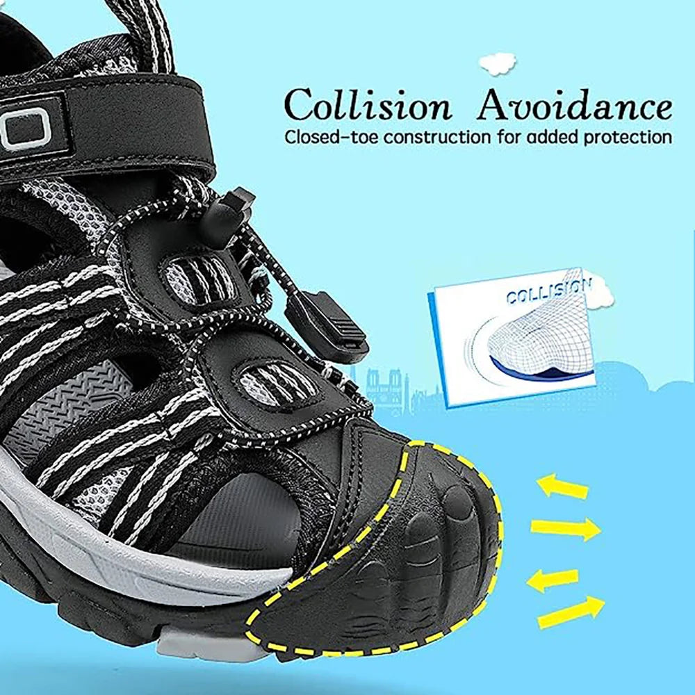 Kids Water Sandals Quick Dry Hook And Loop Unisex Summer Mixed Color