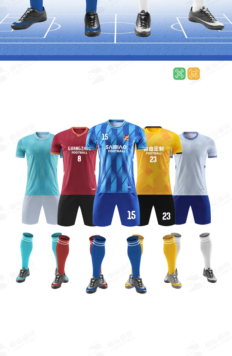 Adult Kids Personalize Football Jerseys Soccer Uniform MAN Women Team Training Quick-Drying Sportswear  Futsal Tracksuit Outfit