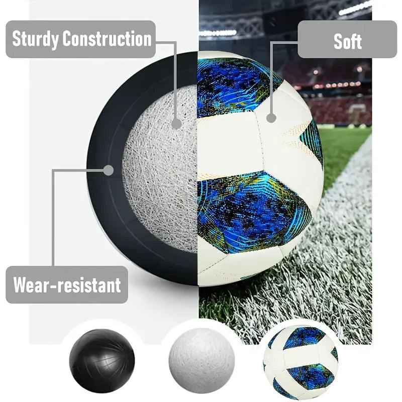 Soccer Balls Standard Size 5 Machine-Stitched Ball PU Material Sports League Outdoor Match Football Training Ball Futbol Voetbal