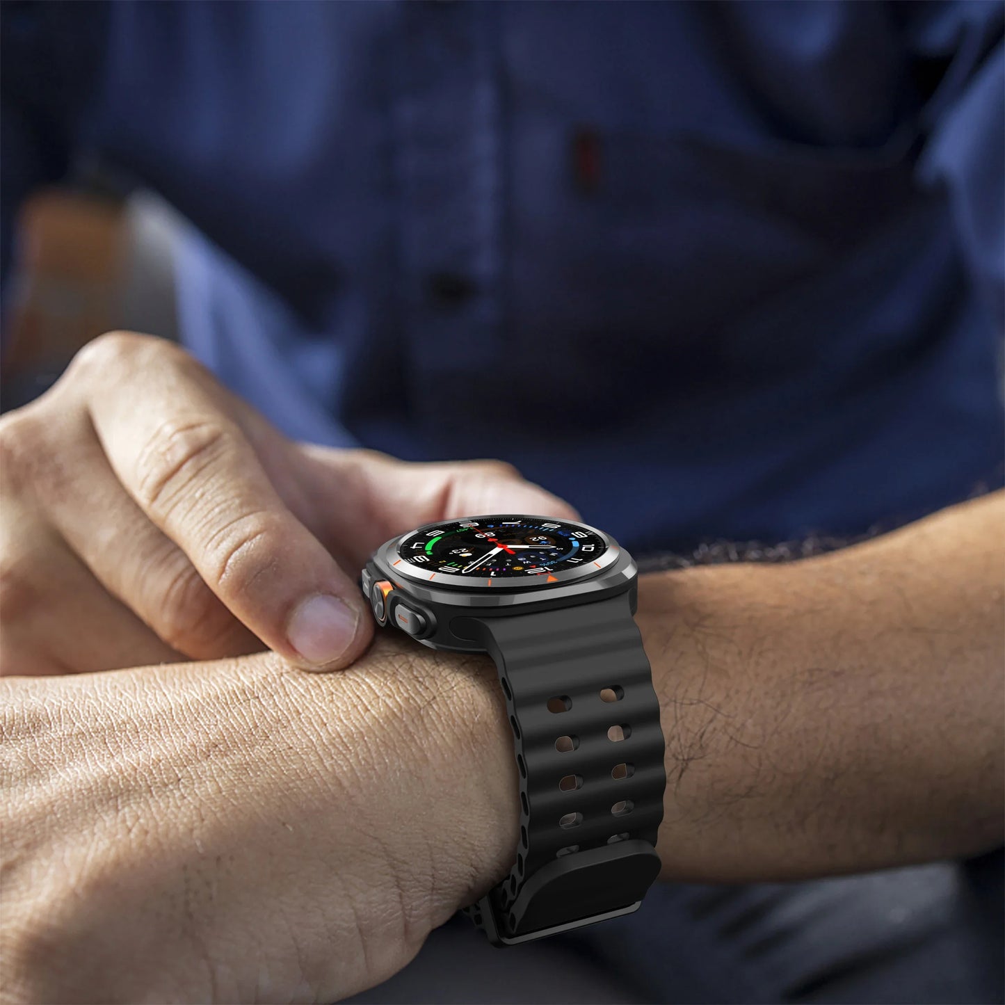 Marine Band For Samsung Galaxy Watch Ultra 47mm Sports Silicone Strap Bracelet For GalaxyWatch Ultra Watchband Accessories