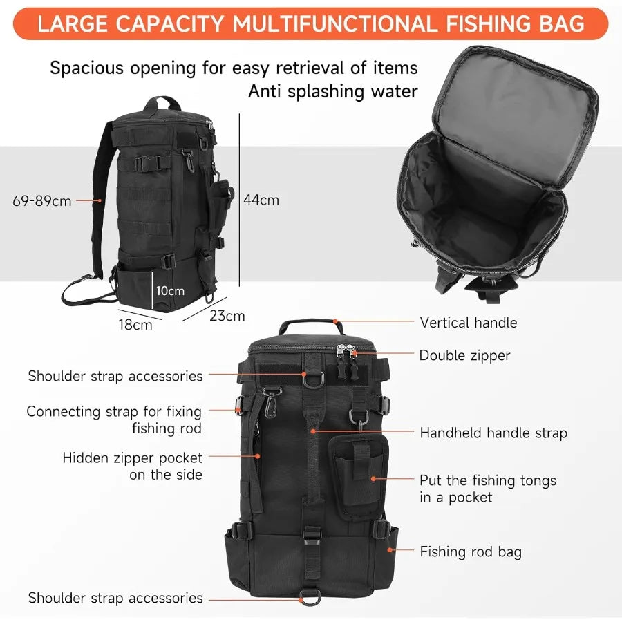 Fishing Bag Sling Tackle Storage Backpack Fishing Gear Bag Outdoor Lightweight Water-Resistant Store Gear and Equipment