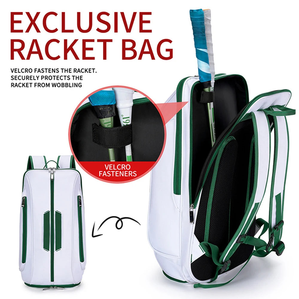 Multi-Use Beach Tennis Bag For Sport Convertible Padel Backpack With Shoe Compartment, Laptop Sleeve,Fence Hook