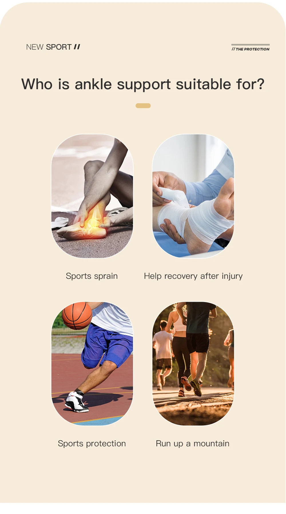 1 PC Men's Women's Outdoor Sports Knitting Elastic Copper Ankle Protection, Ankle Sprain Protection, Ankle Wrist Daily Exercise