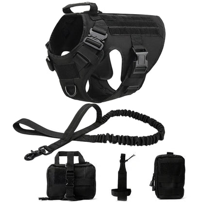 Tactical Military Nylon Dog Harness And Leash Set For All Breeds