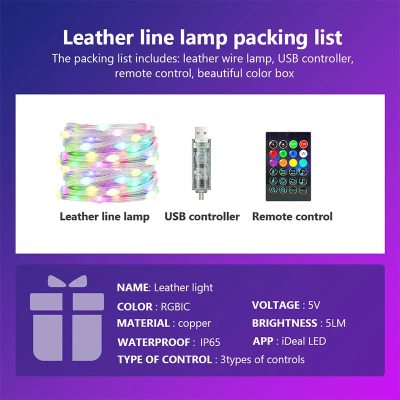 Waterproof RGB Smart String Lights for Curtain & Party Decor