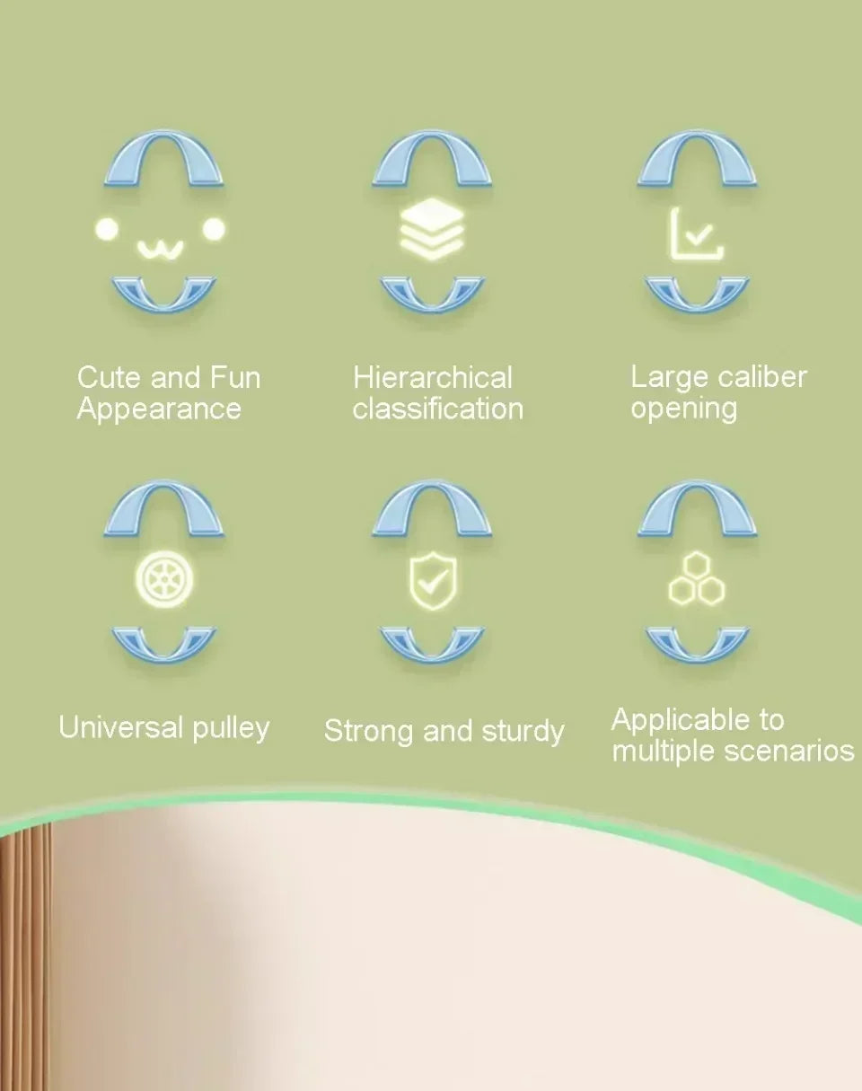 Macaron Storage Handcart Snack Storage Rack Movable Household Large Capacity Wheeled Kitchen Rolling Rack Children Storage Rack