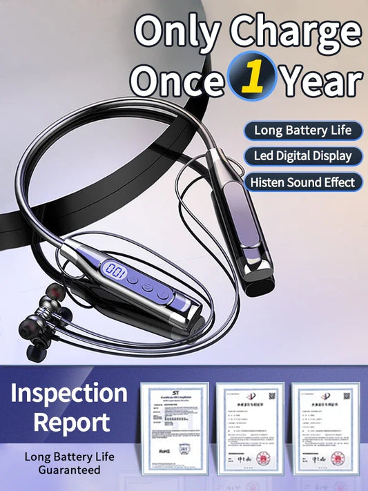 New Bluetooth Earphones Wireless Headphones Magnetic Sport Neckband Neck-hanging TWS Earbuds Wireless Blutooth Headset with Mic