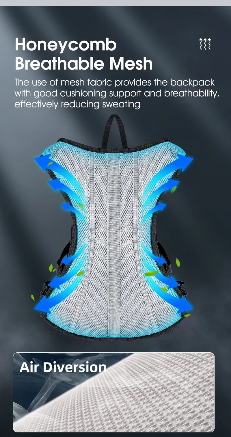 WEST BIKING 10L Ultralight Cycling Backpack Ergonomic Strap MTB Road Bicycle Bag With Water Bag Outdoor Hiking Climbing Bag