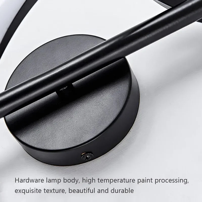 LED Luxury Wall Lamp – Black/White/Gold Decorative Light for Bedroom & Living Room